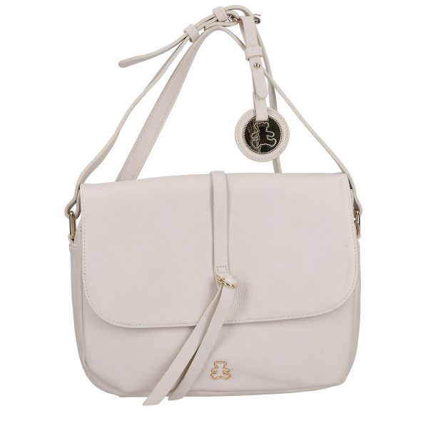 Geanta Crossbody dama piele ecologica gri cu accesorii si logo exterior auriu Lulu Castagnette BSLLCA2103071 141