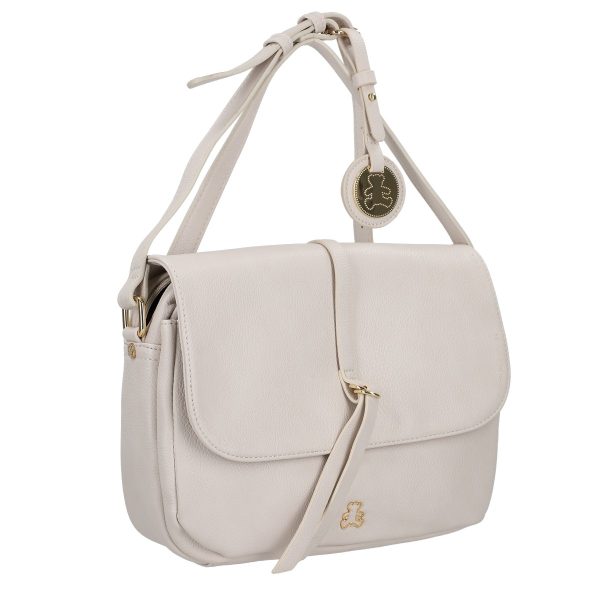 Geanta Crossbody dama piele ecologica gri cu accesorii si logo exterior auriu Lulu Castagnette BSLLCA2103071 142