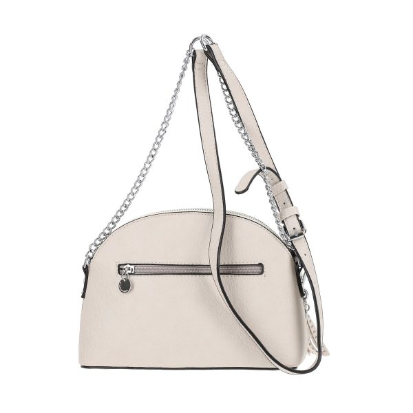 Geanta Crossbody casual dama din piele ecologica gri deschis cu lant tinte metalice Lulu Castagnette BSLLCA2103049 143