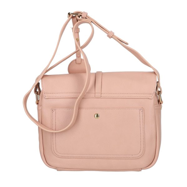 Geanta Cross Body de Dama din Piele Ecologica Roz cu Accesorii si Logo Exterior Auriu - Lulu Castagnette BSLLCA2103070 143