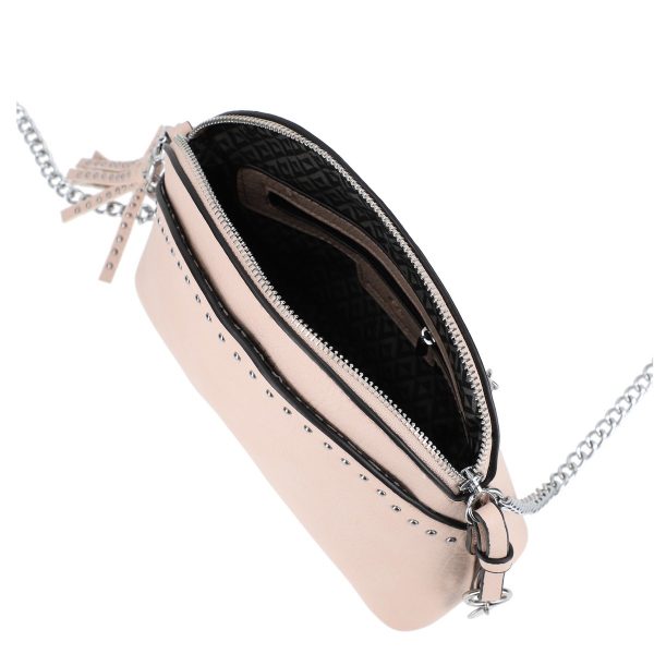 Geanta Crossbody Roz Casual Femei din Piele Eco cu Lant Tinte Metalice - Lulu Castagnette BSLLCA2103051 144