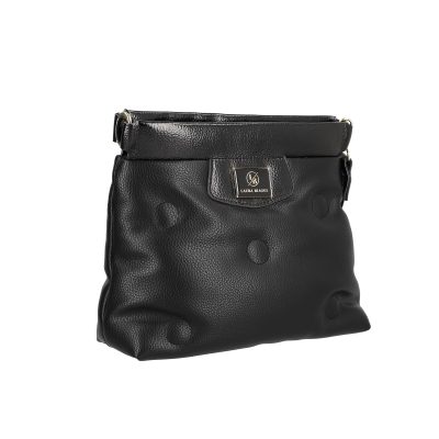 Geanta tip postas dama piele ecologica neagra inchidere fermoar si interior finisat Laura Biaggi LB248CR2109043