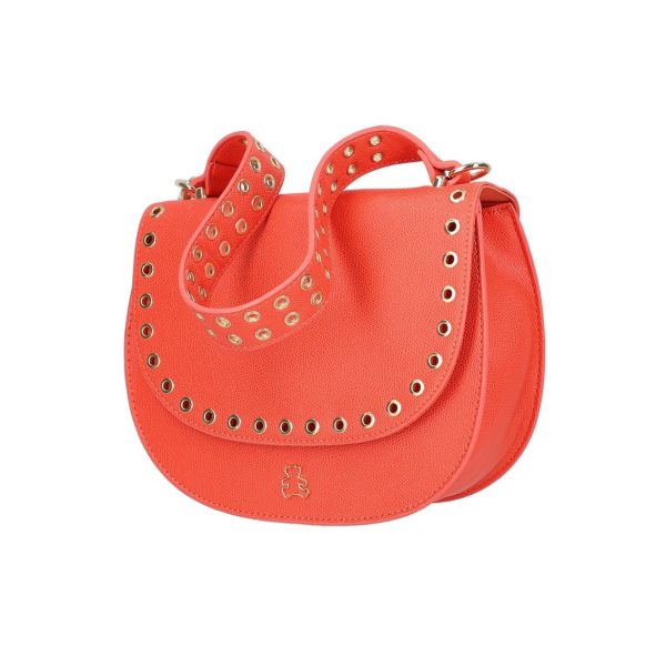 Geanta Casual Dama - Geanta casual tip postas dama din piele ecologica rosu coral cu trei buzunare Lulu Castagnette BSDJCA2103128