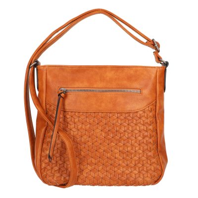 Geanta casual dama piele ecologica maro cu model exterior si bretea ajustabila maro Turbo Bags BSCA210192