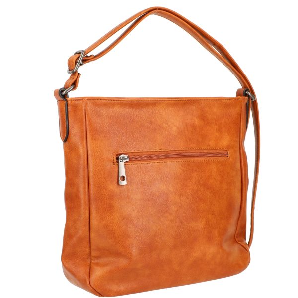 Geanta casual dama piele ecologica maro cu model exterior si bretea ajustabila maro Turbo Bags BSCA210192 143