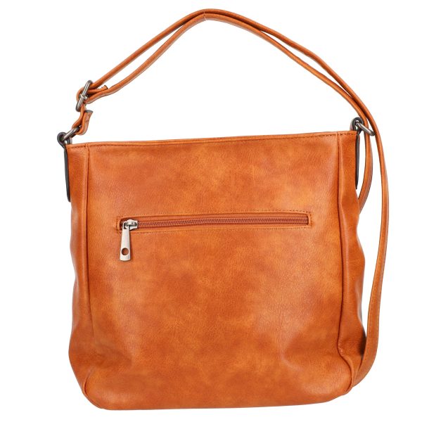 Geanta casual dama piele ecologica maro cu model exterior si bretea ajustabila maro Turbo Bags BSCA210192 144