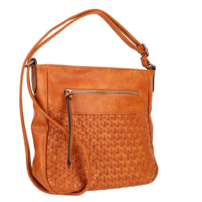 Geanta casual dama piele ecologica maro cu model exterior si bretea ajustabila maro Turbo Bags BSCA210192