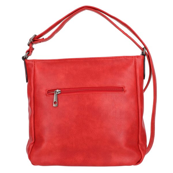 Geanta casual femei piele eco rosie cu model exterior si bretea ajustabila rosie Turbo Bags BSCA210191 144