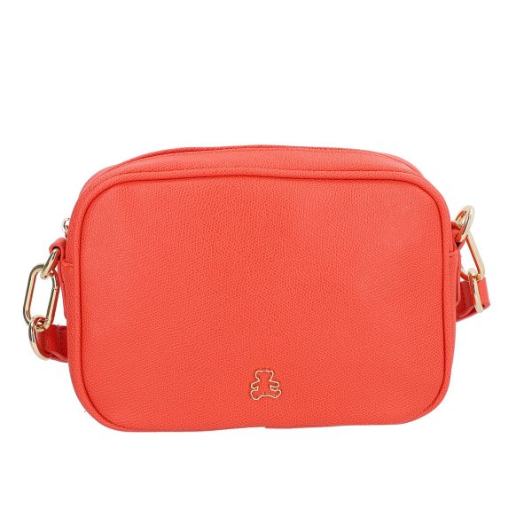 Poseta casual dama piele eco rosu coral cu un compartiment Lulu Castagnette BSLLPO2103131 149