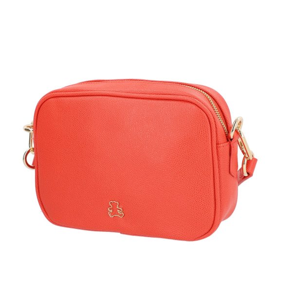 Poseta casual dama piele eco rosu coral cu un compartiment Lulu Castagnette BSLLPO2103131 146