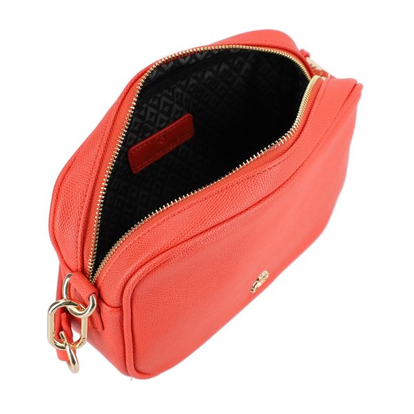 Poseta casual dama piele eco rosu coral cu un compartiment Lulu Castagnette BSLLPO2103131 148