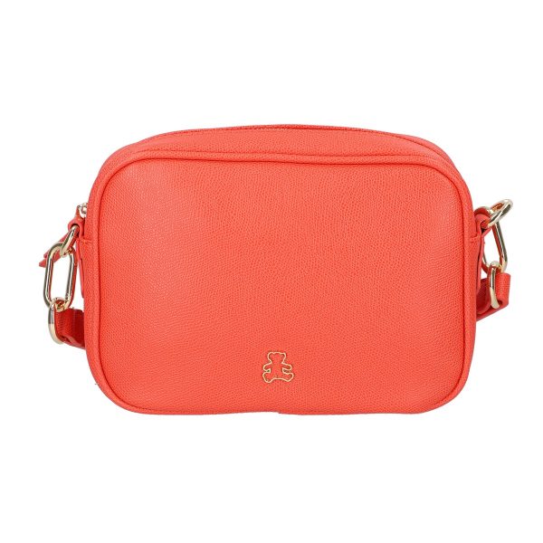 Poseta casual dama piele eco rosu coral cu un compartiment Lulu Castagnette BSLLPO2103131 142