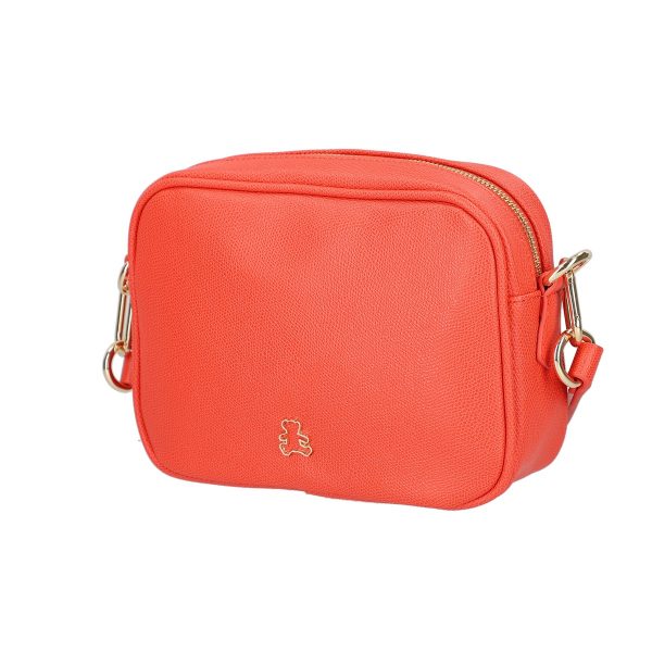 Poseta casual dama piele eco rosu coral cu un compartiment Lulu Castagnette BSLLPO2103131 143