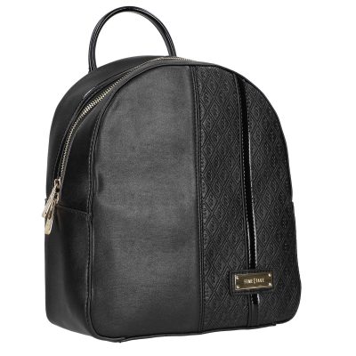 Rucsac casual de dama piele ecologica negru texturat interior captusit si buzunare Femestage BSNORU2102117