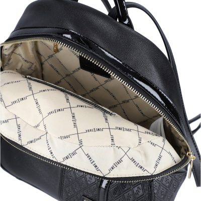 Rucsac casual de dama piele ecologica negru texturat interior captusit si buzunare Femestage BSNORU2102117