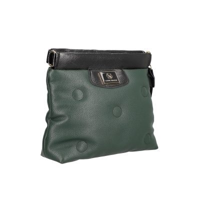 Geanta tip postas dama piele eco verde inchis exterior design inedit Laura Biaggi LB248CR2109042