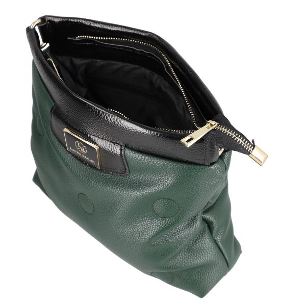 Geanta tip postas dama piele eco verde inchis exterior design inedit Laura Biaggi LB248CR2109042 141