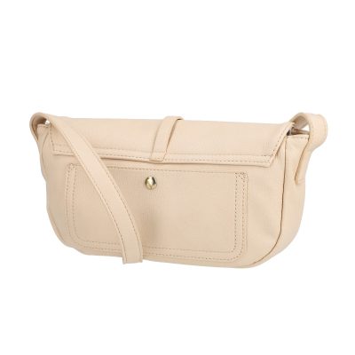 Geanta casual piele eco crem cu bareta ajustabila si accesoriu catarama Lulu Castagnette BSLLCA2103062