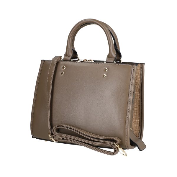 Geanta casual piele eco maro caramel cu compartiment spatios si buzunare interioare David Jones BSDJCA2208011 143