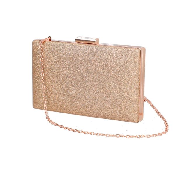 Clutch-uri de Seara - Geanta de evenimente dama material sintetic sampanie cu sistem click Vanessa BS8025Z2207010