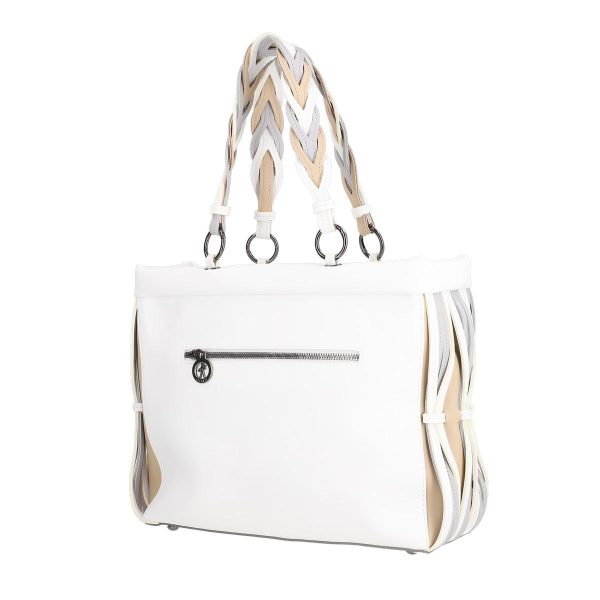 Geanta Mini Alba Shopper de Femei din Piele Eco cu Maner si Exterior Modelat - Galanti BS036CNT2205375 142