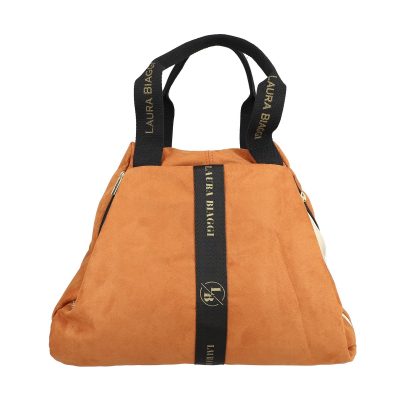 Geanta Shopper dama piele ecologica maro cu fermoar auriu si buzunare suplimentare Laura Biaggi LBSH975G2108274