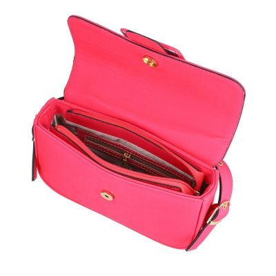 Poseta eleganta de mana femei piele eco fuchsia cu un compartiment Zoe BS1027PO2205344