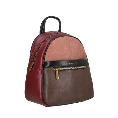 Rucsac de femei din piele ecologica elegant bordo cu două buzunare David Jones BS6813DJRU2208006