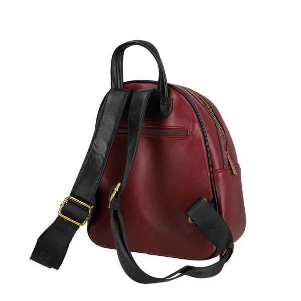 Rucsac de femei din piele ecologica elegant bordo cu două buzunare David Jones BS6813DJRU2208006 144