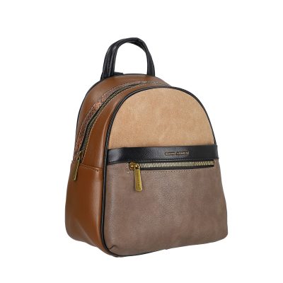 Rucsac dama din piele eco elegant maro cu două buzunare David Jones BS6813DJRU2208007