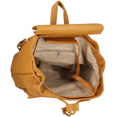 Rucsac de dama piele eco casual maro cu compartiment mare si două buzunare Turbo Bags BSTBRU2201003