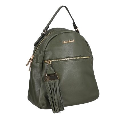 Rucsac dama piele eco verde olive cu buzunar si fermoar MarinaGalanti BSMGRU2208015