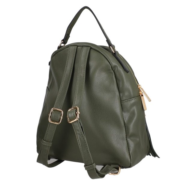 Rucsac dama piele eco verde olive cu buzunar si fermoar MarinaGalanti BSMGRU2208015 143