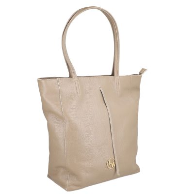 Geantă din piele naturală Shopper de umăr taupe Laura Biaggi BS5433SH2209228