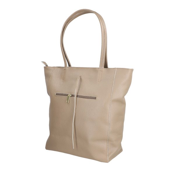 Geanta de Umar Piele Naturala Shopper Taupe - Laura Biaggi BS5433SH2209228 143