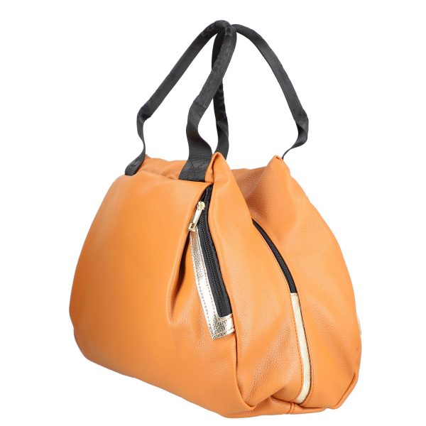 Geantă damă Shopper maro de talie mare fermoar cu auriu din piele ecologică Laura Biaggi BS975G2208214 142