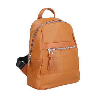 Rucsac damă piele ecologică maro cu buzunar frontal David Jones BS6807RUDJ2208414