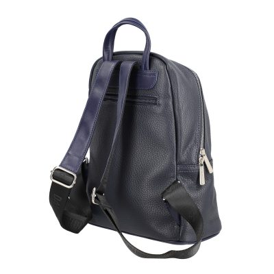 Rucsac damă piele ecologică albastru cu buzunar frontal David Jones BS6807RUDJ2208417