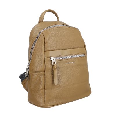 Rucsac damă piele ecologică kaki cu buzunar frontal David Jones BS6807RUDJ2208415