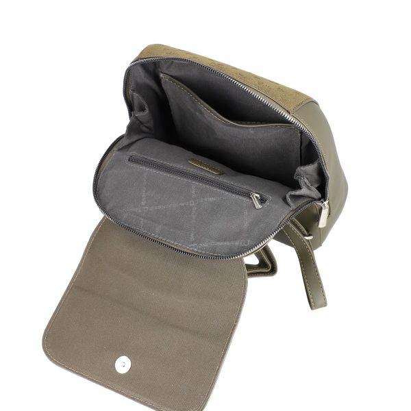 Rucsac damă piele ecologică kaki închidere cu fermoar și capsă magnetică David Jones BS6863RU2209134 144