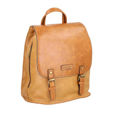 Rucsac damă piele ecologică muștar închidere cu fermoar și capse magnetice David Jones BS6834RU2209138