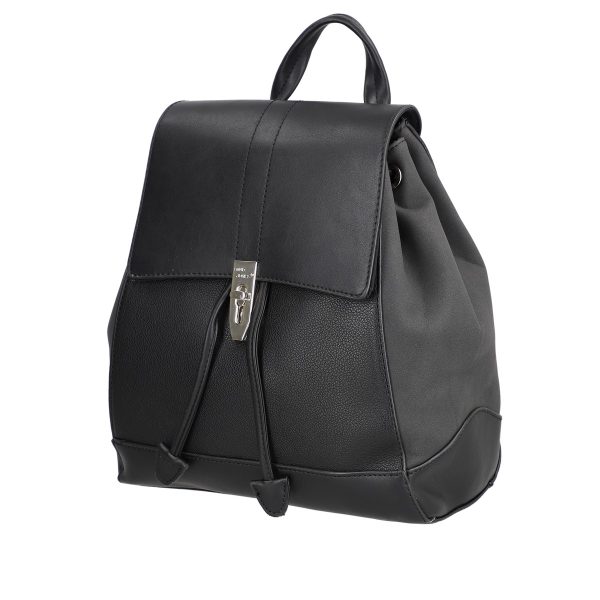 Geanta Neagra - Rucsac cu Snur Damă Piele Ecologică Negru Inchidere - David Jones BS6516RUDJ2208404