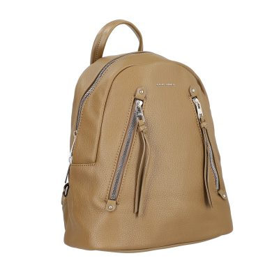 Rucsac damă piele ecologică verde olive cu două buzunare frontale David Jones BS6874RUDJ2208405