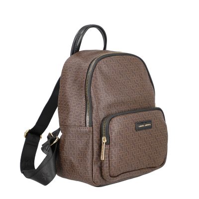 Rucsac femei piele ecologică maro cu buzunar frontal David Jones BS21076RU2209122