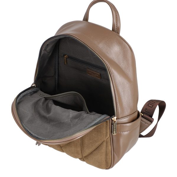 Rucsac femei piele ecologică taupe închidere cu fermoar și buzunar frontal David Jones BS6856RU2209126 141