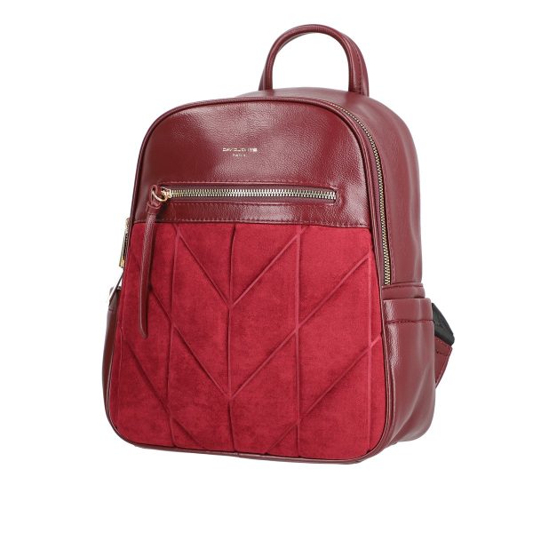 Genti Dama - Rucsac Visiniu Dama Piele Eco Inchidere cu Fermoar și Buzunar Frontal - David Jones BS6856RU2209127