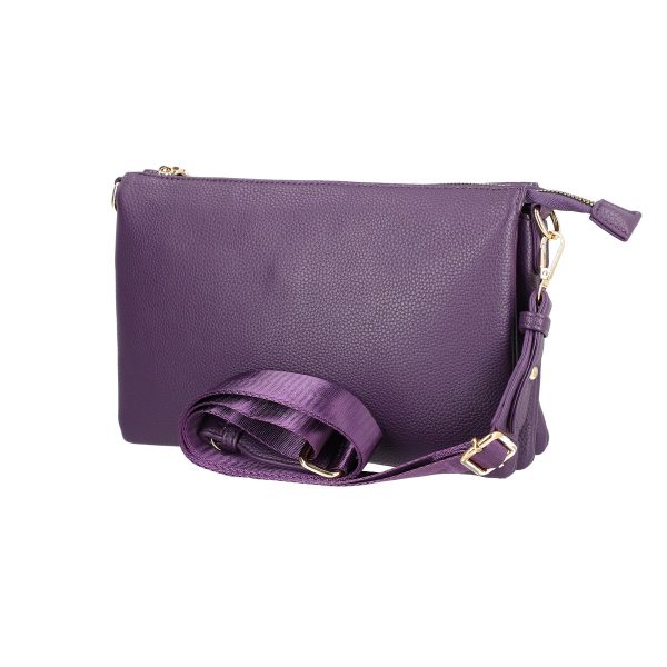 Poșetă damă casual cu lanț violet cu trei compartimente Flora&CO BS1028FS2209021 143