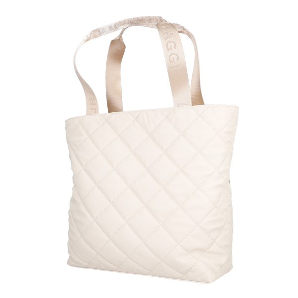 Geanta dama shopper piele eco bej cu doua buzunare frontale si bretea de umar Laura Biaggi BS745v2301040 144