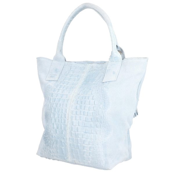 Geanta Albastra Piele Naturala Shopper, Breloc cu Buzunar - Laura Biaggi BS0201SH2301008 143