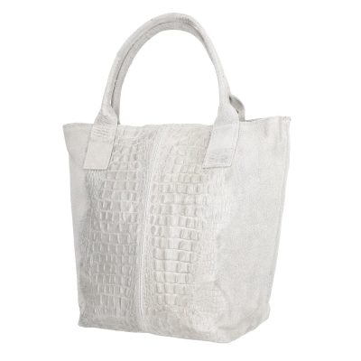 Geanta Gri Piele Naturala Shopper, Breloc cu Buzunar - Laura Biaggi BS0201SH2301006